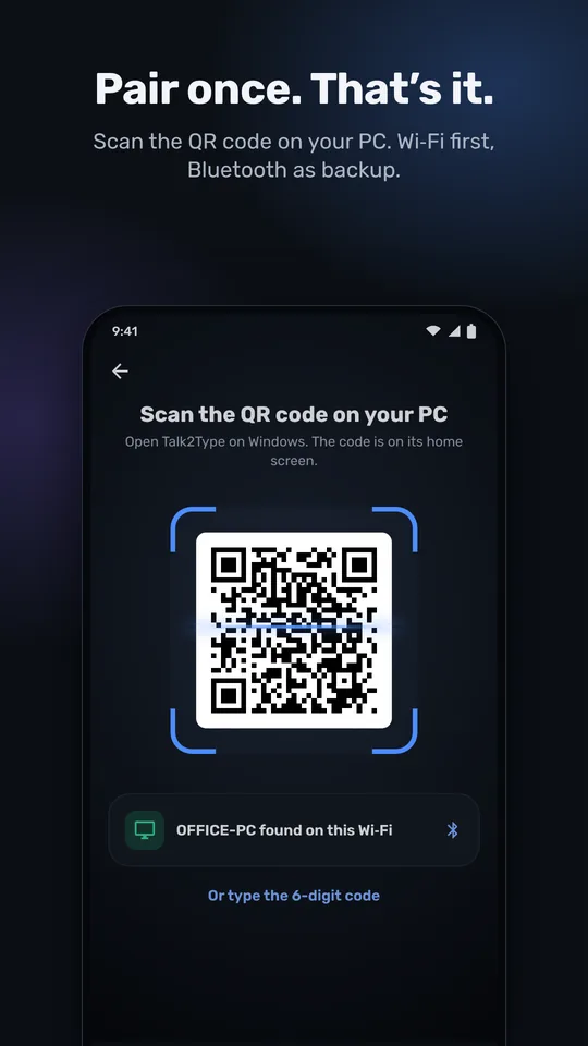 Pairing with a QR code